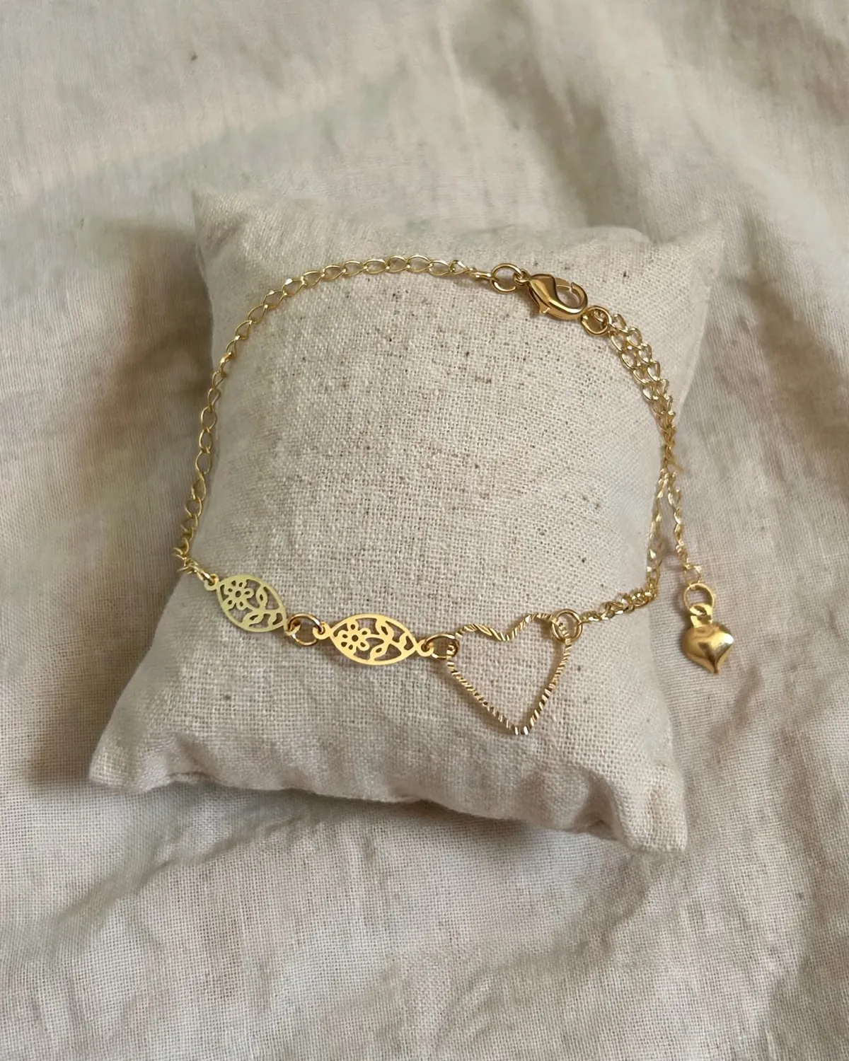 Pulseira Amor e Flor — GLANZ Semi Joias