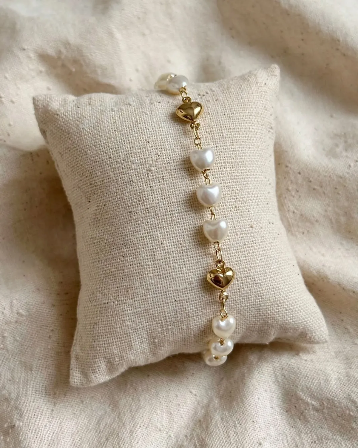 Pulseira Pérola Heart — GLANZ Semi Joias
